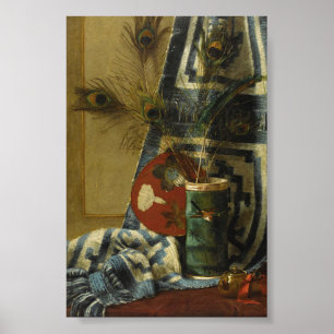 Stilleven met pauwenveren poster
