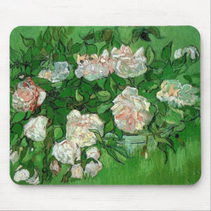 Stilleven met roze rozen door Vincent van Gogh Muismat