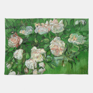 Stilleven met roze rozen door Vincent van Gogh Theedoek