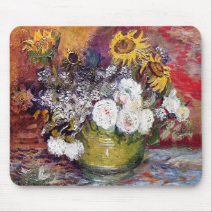 Stilleven met Rozen en zonnebloemen - Van Gogh Muismat