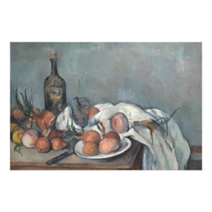 Stilleven met uien, olieverfschilderij, Paul Cezan Foto Afdruk