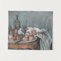 Stilleven met uien, olieverfschilderij, Paul Cezan