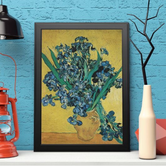 Stilleven met vaas met irissen door Vincent van Go Poster