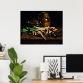 Stilleven met vlees, groenten en aardewerk van Van Poster (Thuiskantoor)