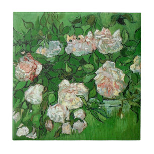 Stilleven: Roze Rozen door Vincent van Gogh Tegeltje
