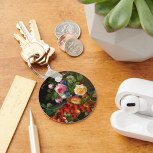 Stilleven Rozen en Aardbeien door Otto Ottesen Sleutelhanger