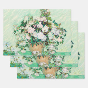 Stilleven Rozen in een vaas door Vincent van Gogh Inpakpapier Vel