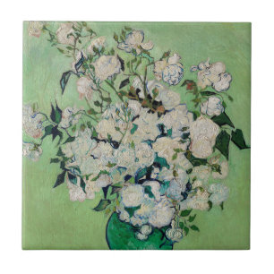 Stilleven Rozen in een vaas door Vincent van Gogh Tegeltje