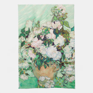 Stilleven Rozen in een vaas door Vincent van Gogh Theedoek