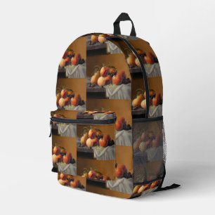Stilleven Schilderij met Oude Perziken Druiven Fru Bedrukte Rugzak