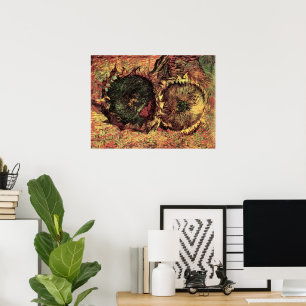 Stilleven Twee Gesneden Zonnebloemen door Vincent Poster