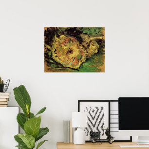 Stilleven Twee Gesneden Zonnebloemen door Vincent Poster