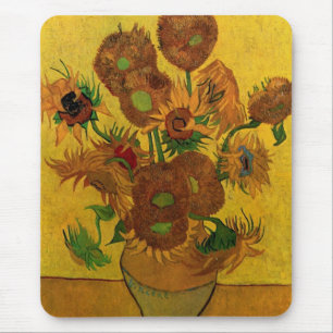 Stilleven vaas met 15 zonnebloemen Vincent van Gog Muismat