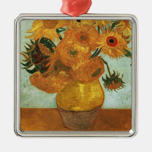 Stilleven - Vaas met twaalf zonnebloemen Metalen Ornament