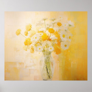 Stilleven van madeliefjes en goudsbloemen poster