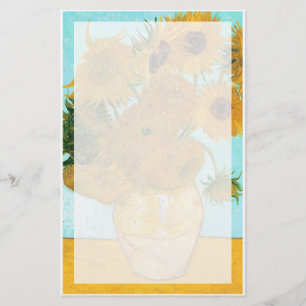 Stilleven - Vase met twaalf zonnebloemen van Gogh Briefpapier