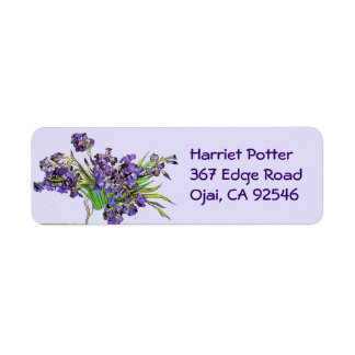 Stilleven Vase Violet Irises Van Gogh Fine Art Etiket