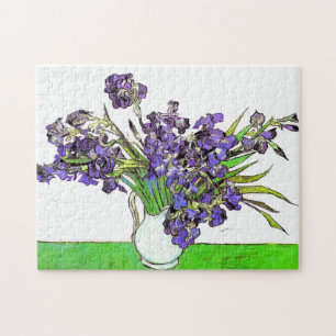 Stilleven Vase Violet Irises Van Gogh Fine Art Legpuzzel