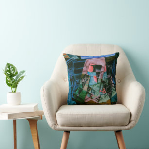 Stilleven voor een open raam door Juan Gris Kussen