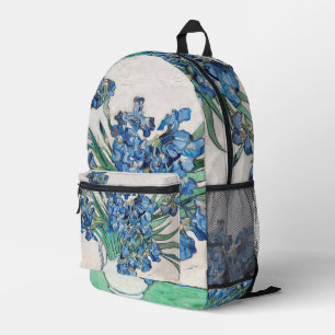 Stillevenvaas met irissen door Vincent van Gogh Bedrukte Rugzak