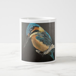 Stillness in Blue- Kingfisher Fine Art Mug Extra Grote Beker