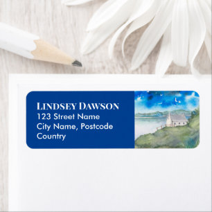 Stillness van de Waterverf van het landschap van h Etiket