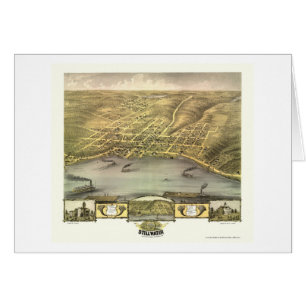 Stillwater, carte panoramique de manganèse - 1870