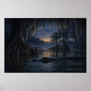 Stillwater Gator Bayou Wildlife Art Affiche