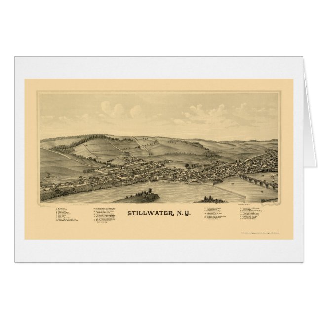 Stillwater, NY Panoramic Map - 1889 (Voorkant Horizontaal)