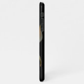 Stilstaand zwart bloemontwerp iPhone hoesje (Linkerkant)