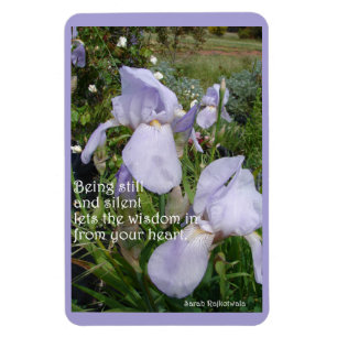 Stilstaande en stille Inspirerend Quote Paarse Iri Magneet