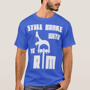 Stilstaande rem met de velg wegfietsen t-shirt