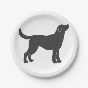 Stilstaande Silhouette hond - Kies achtergrondkleu Papieren Bordje