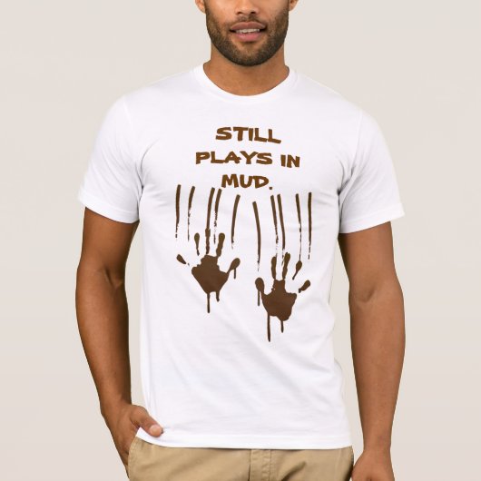 stilstaande spelden op het T-shirt van Mud Basic B (Voorkant)