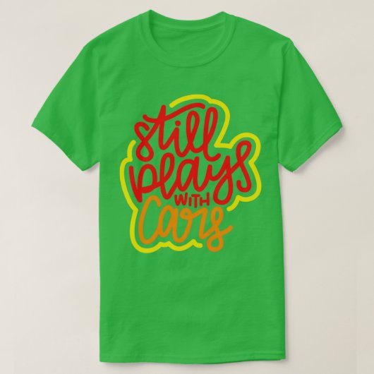 stilstaande spellen met rode Oranje liter T-shirt (Design voorkant)