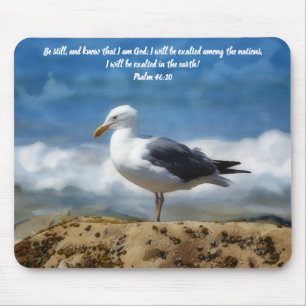 Stilstaande Zee Vogel Bijbelvers Geloof Muismat