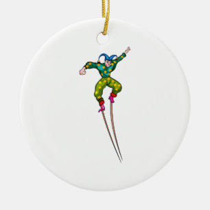 Stilt lopende jester keramisch ornament