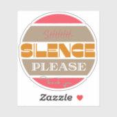 Stilte alsjeblieft, wees stil sticker (Vel)