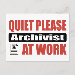 Stilte archivist op het werk briefkaart