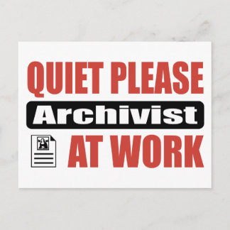 Stilte archivist op het werk briefkaart
