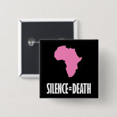Stilte = Dood in Afrika Vierkante Button 5,1 Cm (Voorkant /achterkant)