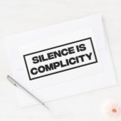 Stilte is compliciteit rechthoekige sticker (Envelop)