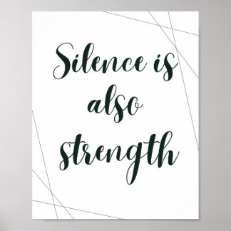 Stilte is ook Kracht –Minimalistische Inspiratie Poster