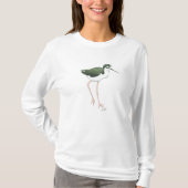 Stilte met zwarte hals, lang gesleept T-shirt (Voorkant)