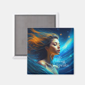 Stilte spreekt | Meditatie Hemelse Kunst Magneet (Voorkant / Achterkant)