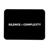 Stilte staat gelijk aan compliciteit Stop haat wit Magneet (Horizontaal)