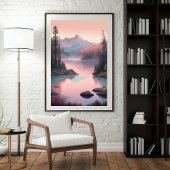 Stilwater – Serene Mountain Lake Sunset Print