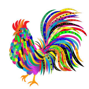 Stimuleer Bright Abstract Rooster Kaleidoscoop Kaart