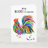 Stimuleer Bright Abstract Rooster Kaleidoscoop Kaart (Voorkant)