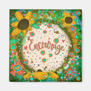 Stimuleer Fun Floral Moderne Inspirivity Magneet